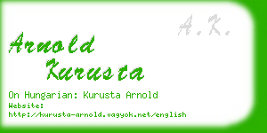 arnold kurusta business card